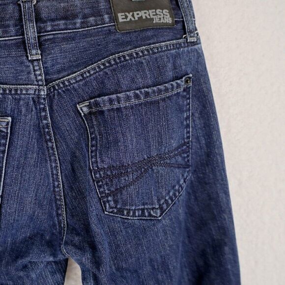 Express Rocco Slim Fit Bootcut Blue Denim Low Rise Jeans 31/29‎ Tagged 30/30 - Picture 8 of 13